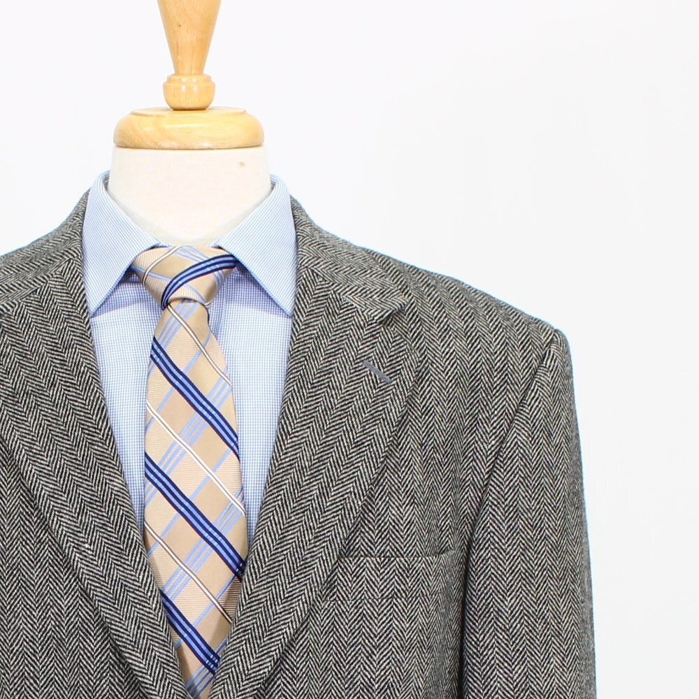 Lands' End 42R Gray HB 2-Button Sport Coat Blazer Jacket O924 - Picture 5 of 11